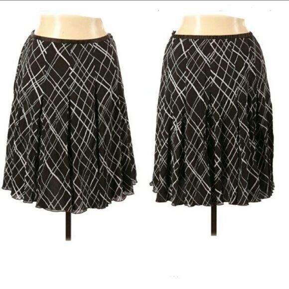 Ellen Tracy Parochial Crinkle Silk Pleated Plaid Full Tea Length Skirt Sz 14 - Picture 10 of 10